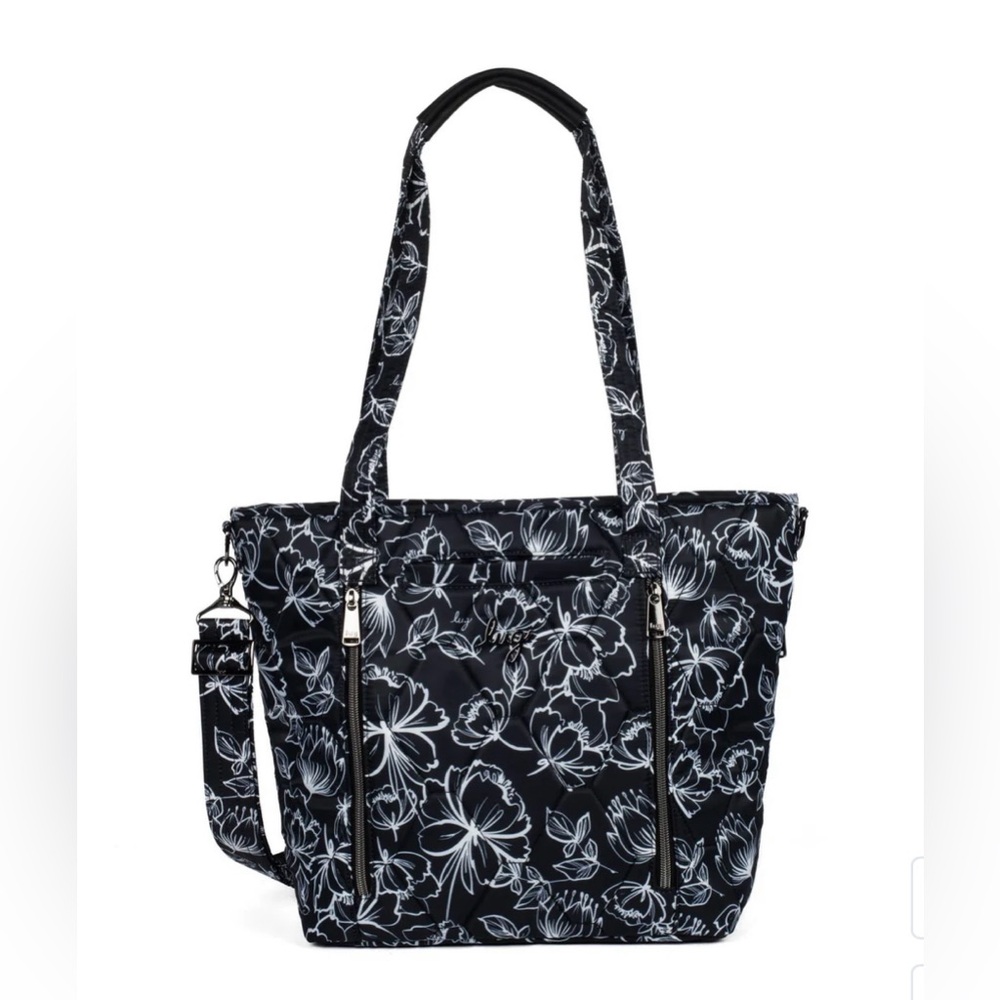 Lug Rally Tote Bag “Outline Floral Black”. NWT
